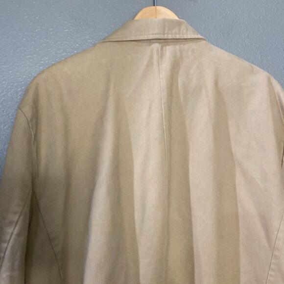 Vintage Y2K Old Navy Brushed Cotton Twill Tan Classic Soft Blazer Jacket - Picture 10 of 14